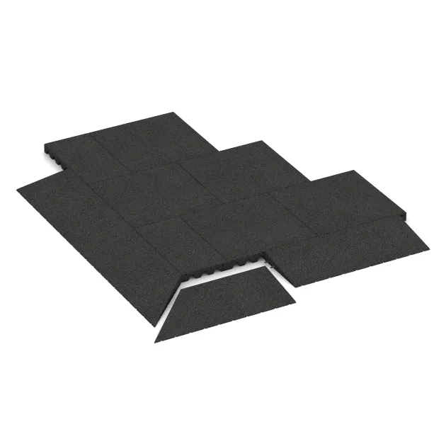 Typische Verlegung oder Einbausituation für den Artikel 2216 von WARCO - linke Eck-Keilhälfte, Farbton Antracit in der Abmessung 750 x 300 mm | 8 <  50 mm.
