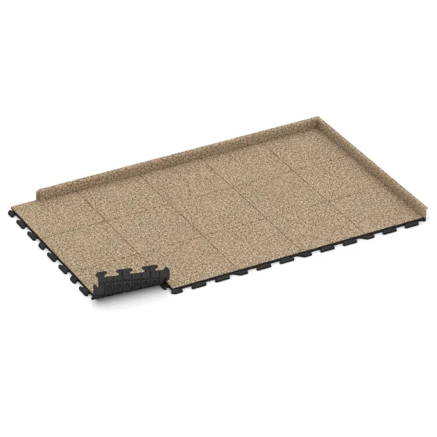 Typische Verlegung oder Einbausituation für den Artikel 1228 von WARCO - Fitnes talne plošče iz gume Classic, Farbton Travertin in der Abmessung 500 x 500 x 30 mm.