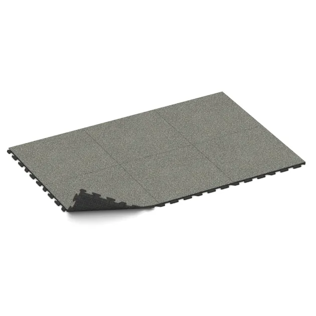 Typische Verlegung oder Einbausituation für den Artikel 1571 von WARCO - Spiel-Bodenbelag, Farbton Siv granit in der Abmessung 1000 x 1000 x 30 mm.