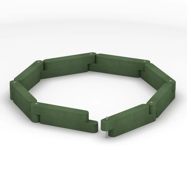 Typische Verlegung oder Einbausituation für den Artikel 6641 von WARCO - Gumijasti robnik, Farbton Travnato zelena in der Abmessung 100 x 15 x 30 cm.