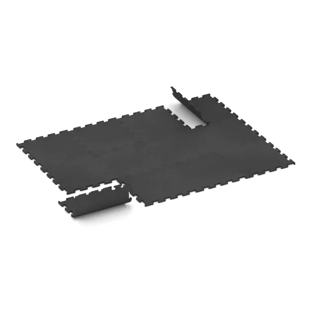 Typische Verlegung oder Einbausituation für den Artikel 3750 von WARCO - Fitnes podlaga Fitness Performance Elite, Farbton Antracit in der Abmessung 500 x 500 x 15 mm.