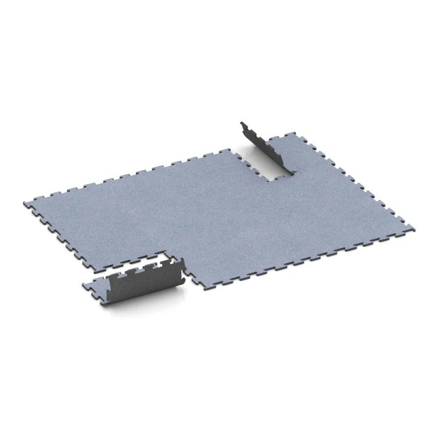 Typische Verlegung oder Einbausituation für den Artikel 6154 von WARCO - Fitness Performance Elite talna obloga za vadbo, Farbton Meglenosiva in der Abmessung 50 x 50 x 1,5 cm | 0,25 m².