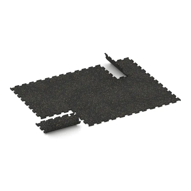 Typische Verlegung oder Einbausituation für den Artikel 3768 von WARCO - Fitnes podlaga Fitness Performance Elite, Farbton Lehko rumeno posipana in der Abmessung 500 x 500 x 15 mm.
