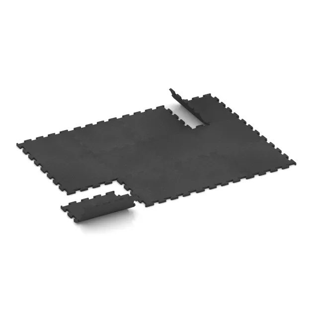 Typische Verlegung oder Einbausituation für den Artikel 3751 von WARCO - Fitnes podlaga Fitness Performance Elite, Farbton Antracit in der Abmessung 500 x 500 x 20 mm.