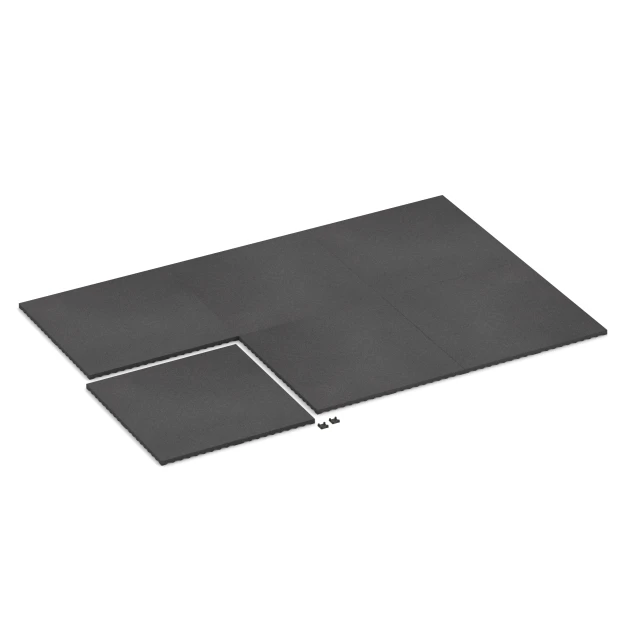 Typische Verlegung oder Einbausituation für den Artikel 3782 von WARCO - Fitnes podlaga Fitness Performance Impact, Farbton Antracit in der Abmessung 100 × 100 × 3 cm.