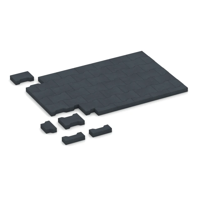 Typische Verlegung oder Einbausituation für den Artikel 7071 von WARCO - Tlakovec, Farbton Skrilavosiva in der Abmessung 20 x 16,5 x 4,5 cm | 0,0278 m².