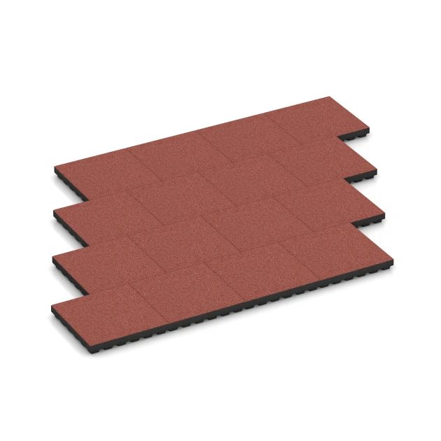 Typische Verlegung oder Einbausituation für den Artikel 6140 von WARCO - Gumijasta varnostna plošča – 205 cm, Farbton Paradižnikovo rdeča in der Abmessung 50 x 50 x 7 cm.