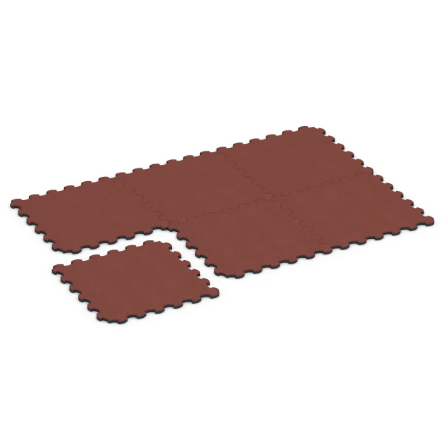 Typische Verlegung oder Einbausituation für den Artikel 6392 von WARCO - Stallmatte Puzzle, Farbton Opečno rdeča in der Abmessung 102,5 x 102,5 x 3 cm | 1,05 m².