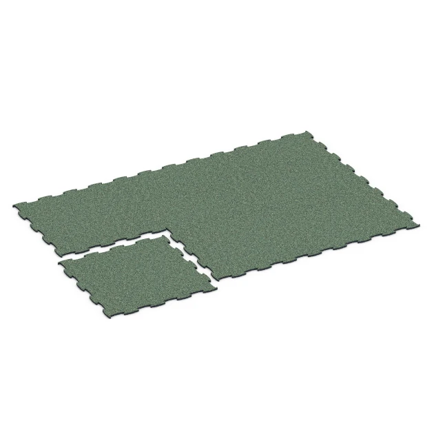 Typische Verlegung oder Einbausituation für den Artikel 6834 von WARCO - Fitness Active talna obloga, Farbton Angleška trata in der Abmessung 97,1 x 97,1 × 1,8 cm.