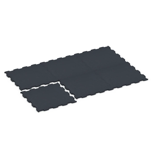 Typische Verlegung oder Einbausituation für den Artikel 6969 von WARCO - Fitness Premium studijska podlaga Plus, Farbton Antracit in der Abmessung 99 x 99 x 2,8 cm.