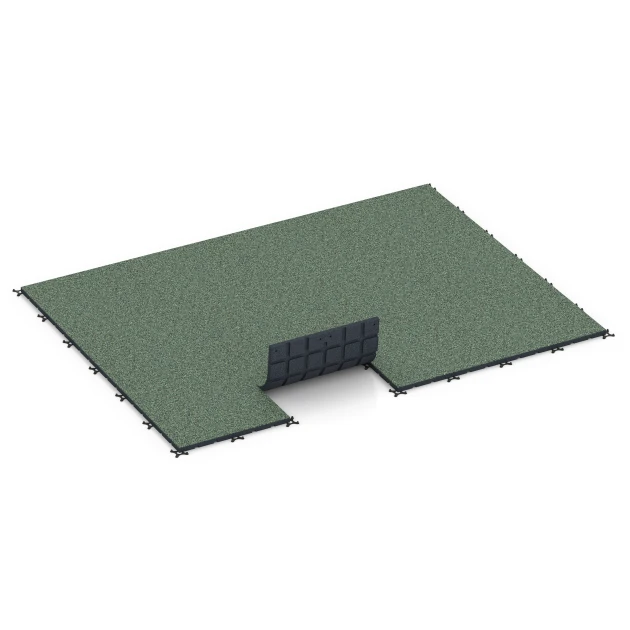 Typische Verlegung oder Einbausituation für den Artikel 7134 von WARCO - Gumijasta podloga za zunanji fitnes, Farbton Angleška trata in der Abmessung 60 x 60 x 3 cm | 0,36 m².