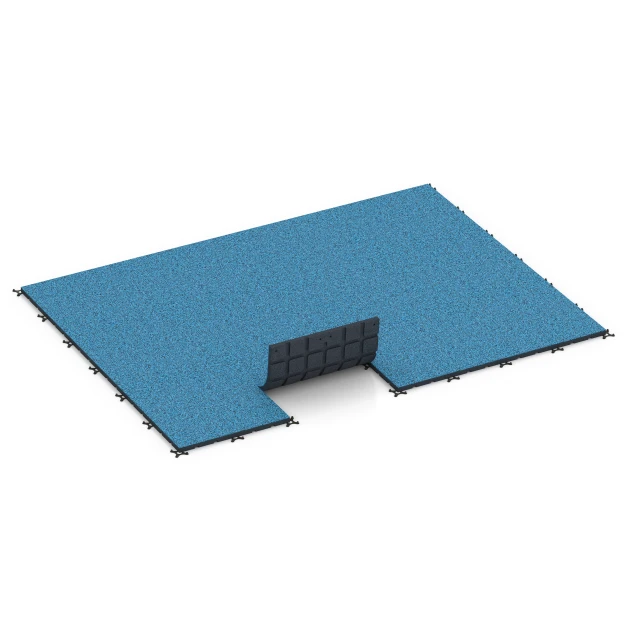 Typische Verlegung oder Einbausituation für den Artikel 7139 von WARCO - Gumijasta podloga za zunanji fitnes, Farbton Atlantik in der Abmessung 60 x 60 x 3 cm | 0,36 m².
