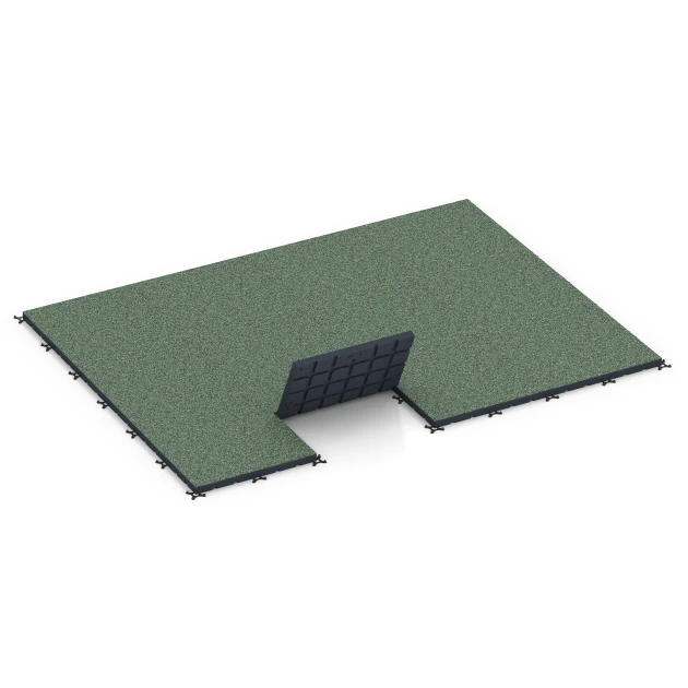 Typische Verlegung oder Einbausituation für den Artikel 7143 von WARCO - Gumijasta podloga za zunanji fitnes, Farbton Angleška trata in der Abmessung 60 x 60 x 4 cm | 0,36 m².