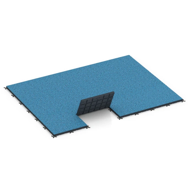 Typische Verlegung oder Einbausituation für den Artikel 7148 von WARCO - Gumijasta podloga za zunanji fitnes, Farbton Atlantik in der Abmessung 60 x 60 x 4 cm | 0,36 m².
